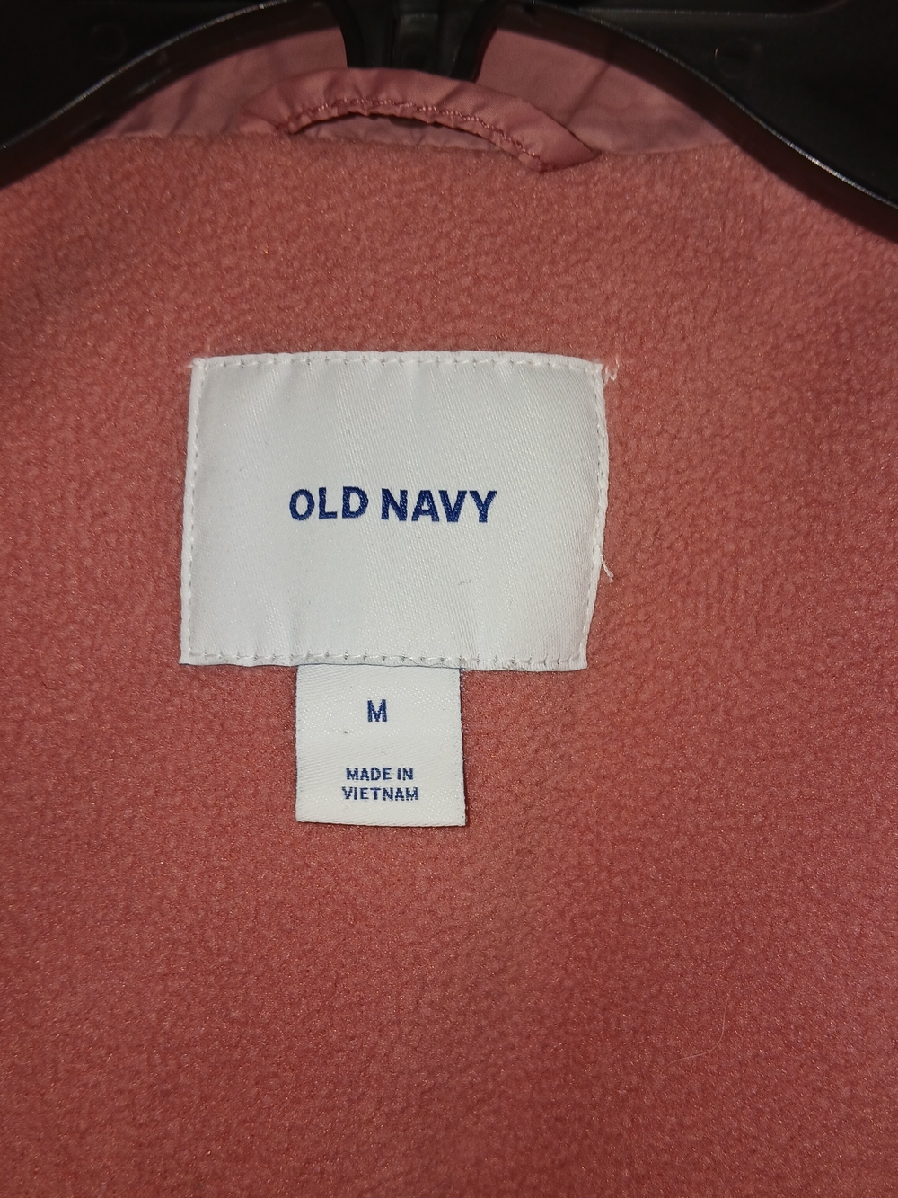 Old Navy Puffer Vest Womens Size M Pink Fleece Lined Full Zip Snap Pockets - Picture 7 of 10